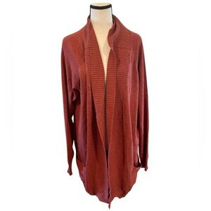 Natural Reflections | Rust Open Front Cardigan Sweater